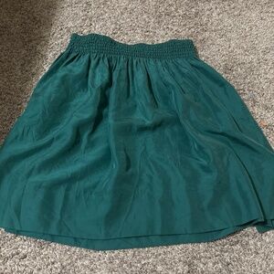 Talbots 100% silk smocked waist circle skirt L